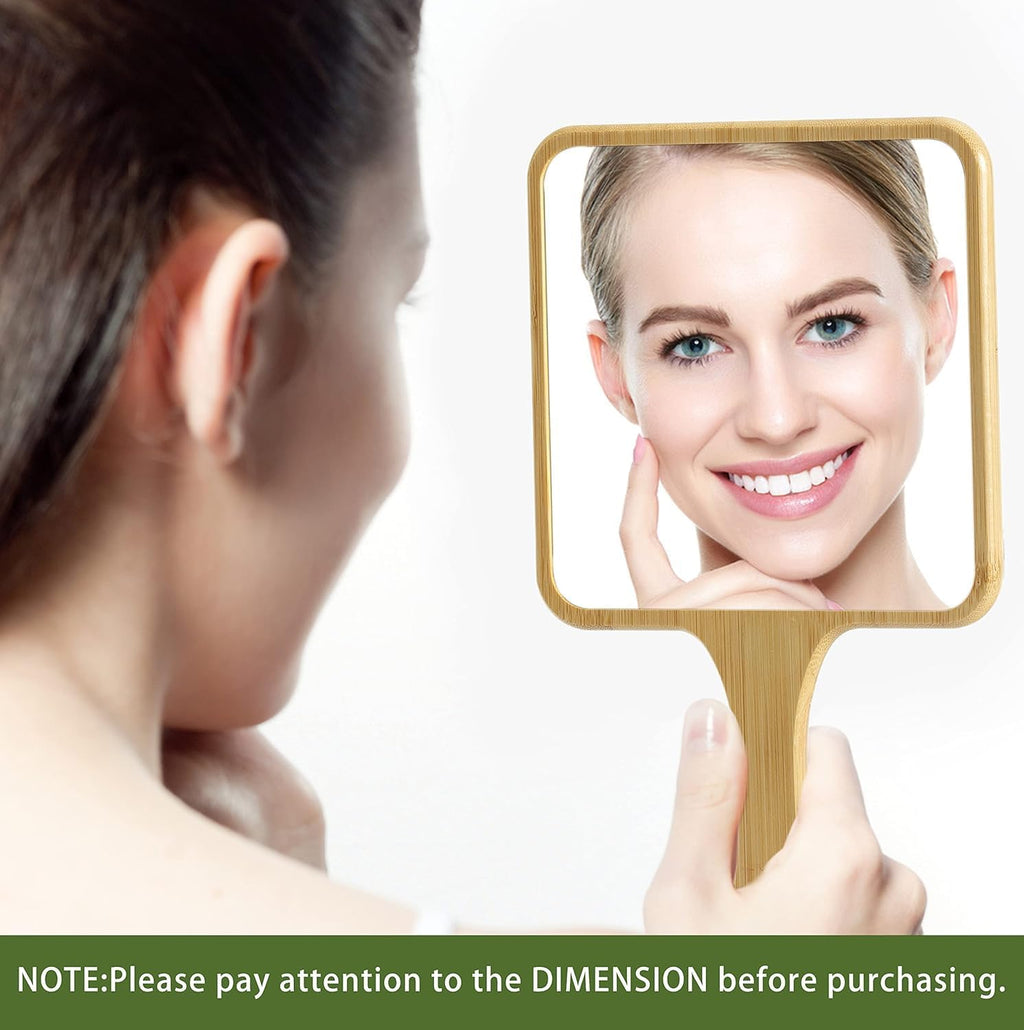 COSLUXE Makeup Mirrors, Handheld Mirror, Handheld Mirror with Handle for Shaving Single-Sided Portable Travel Vanity Mirror for Men & Women, Makeup, Shaving,Shower (Rectangle, Medium) - Image 2