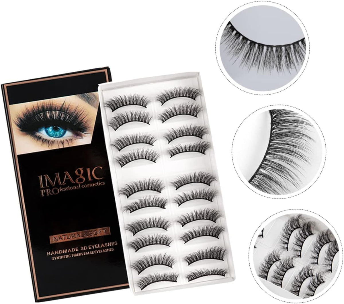 My Colors ART SECRET False Eyelashes,Natural & Soft 3D Eyelashes Pack 10 Pairs of 1 box (10) - Image 5