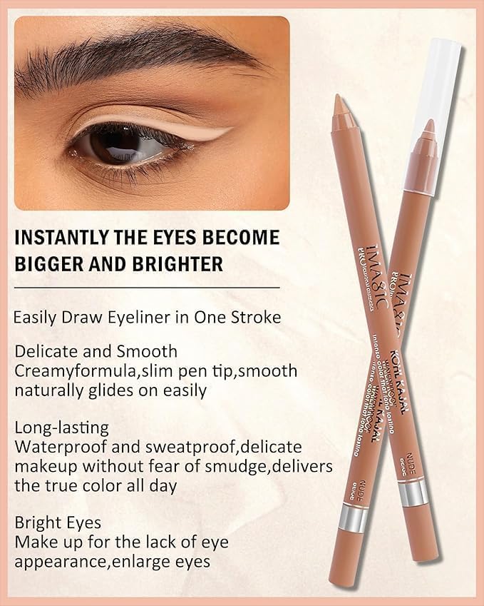 COSLUXE IMAGIC IMAGIC Nude Beige Kohl Matte Kajal Pencil Waterproof 1.3g | Long-Lasting, Smudge-Proof Eyeliner for Bold & Precise Eye Makeup - Image 4