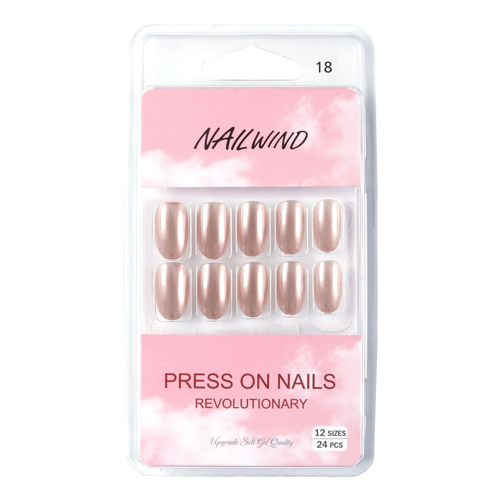 NAILWIND 24 Natural French Short False Nails Acrylic Full Cover Nails,Natural Fake Nails Delicate & Comfortable for Women and Girls (N18, 24 Count -Pack of 1) - Image 5
