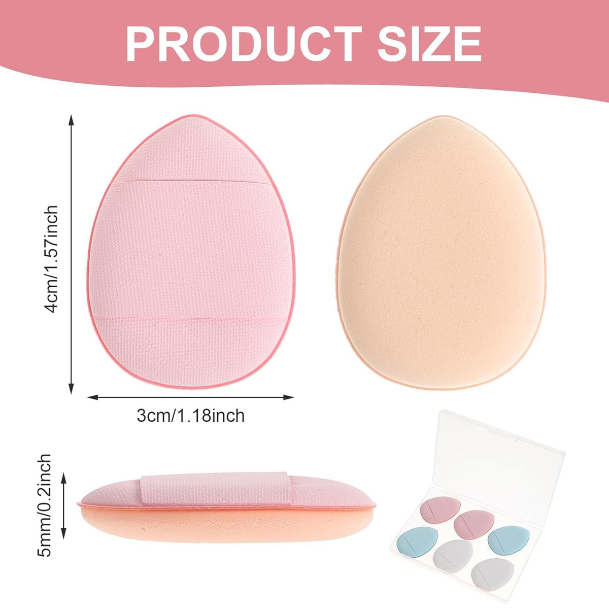COSLUXE 1 Korean Makeup Puff, Foundation Sponge, 3 - Finger Soft Makeup Puff, Sponge for Liquid, Cream, and Powder Sponges Beauty Blender Makeup Tool Multicolored for woman and girl's - Image 3