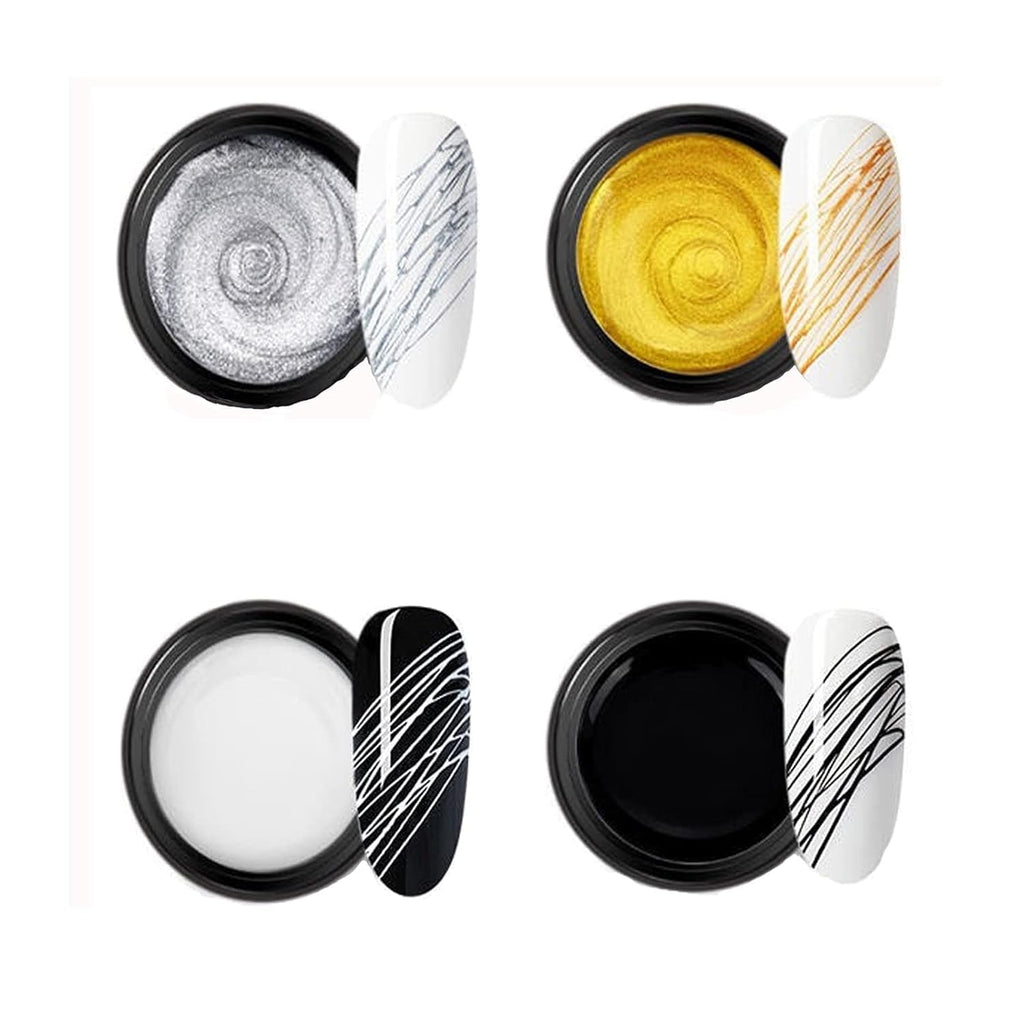 NAILWIND Spider Gel for Nail Art, Painting Elastic Drawing Spider Gel Soak off UV LED Gel Polish, Nail Art DIY Gel Paint Design Point To Line Drawing And Painting (silver, 5g) - Image 8