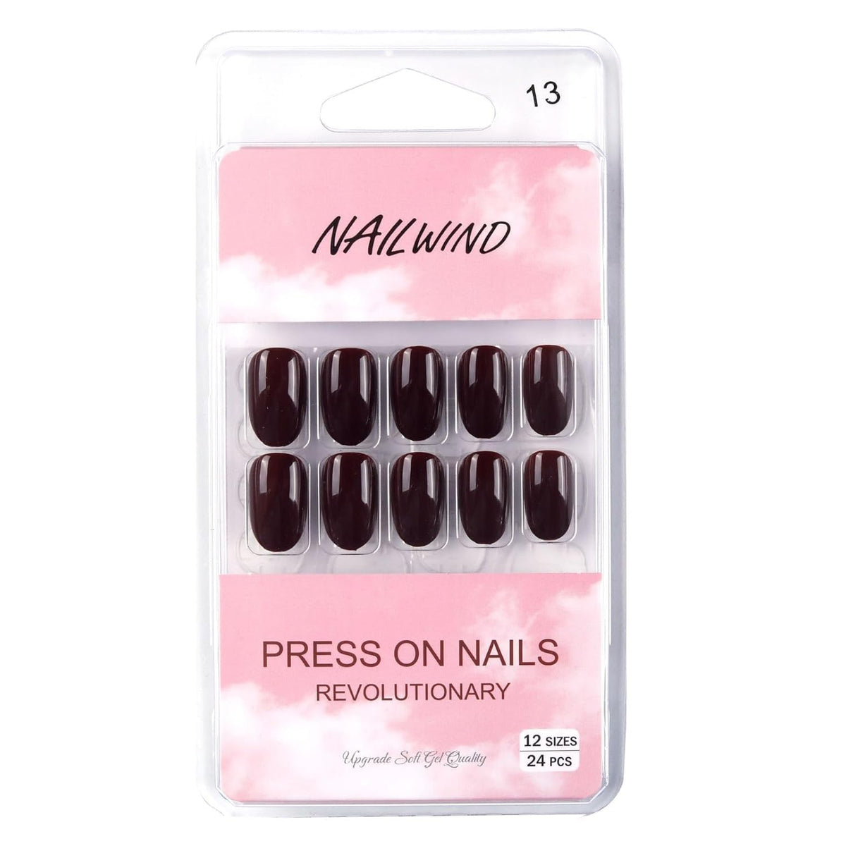 NAILWIND 24 Press on Nails | Natural French Short False Nails | Acrylic Full Cover Nails | Natural Fake Nails Delicate & Comfortable for Women and Girls (V-13)