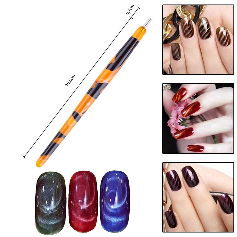 NAILWIND 3 Pcs 3D Cat Eyes Nail Art Magnetic Pen Set, Double-head Magnet Stick For 3D Magnetic Cat Eye Gel Nail Polish Nail Art Manicure Tools, - Image 9