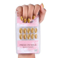 NAILWIND 24pcs Press on Nails | Natural Short False Nails Acrylic Full Cover Nails | Natural Fake Nails Delicate & Comfortable for Women and Girls (V-44)