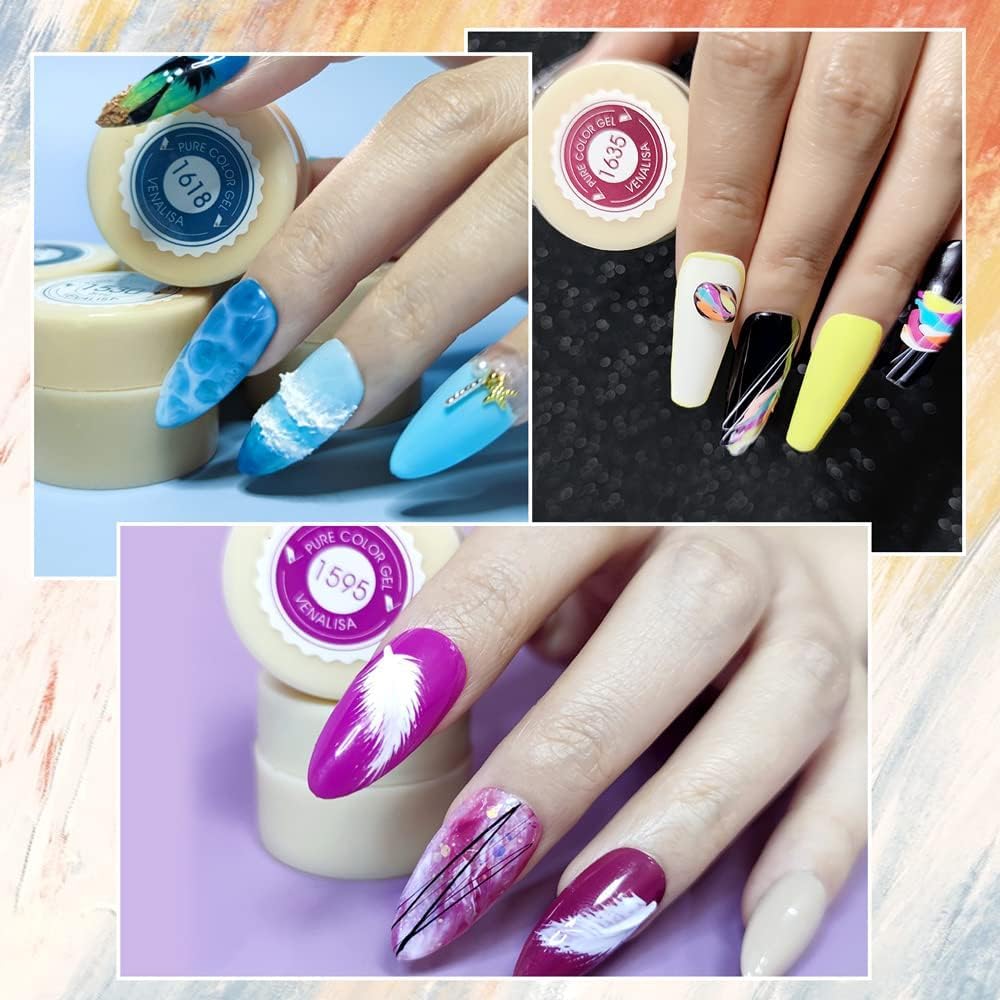 NAILWIND Gel Paint for Nails Art Kit, 60 Colors Solid Gel Polish Set Spider Painting Gel Nail Polish Nail Art Design for Starter Manicure Professional Nail Salon DIY at Home Gift - Image 7