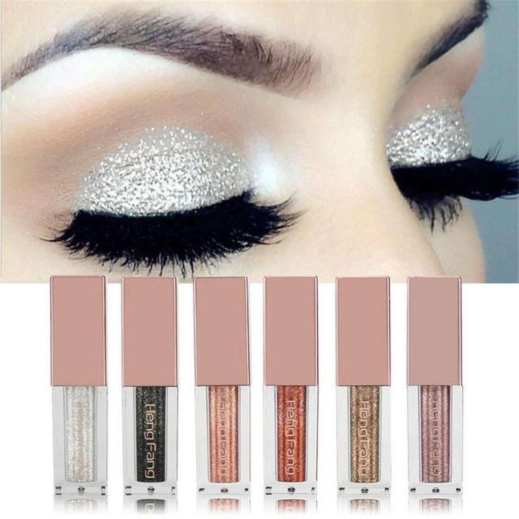 COSLUXE 6 pcs Glitter Liquid Eyeshadow Set, 6 Colors Metallic Glitter Shimmer Smokey Eye Looks Waterproof Long Lasting EyeShadow Makeup Kits (A) - Image 5