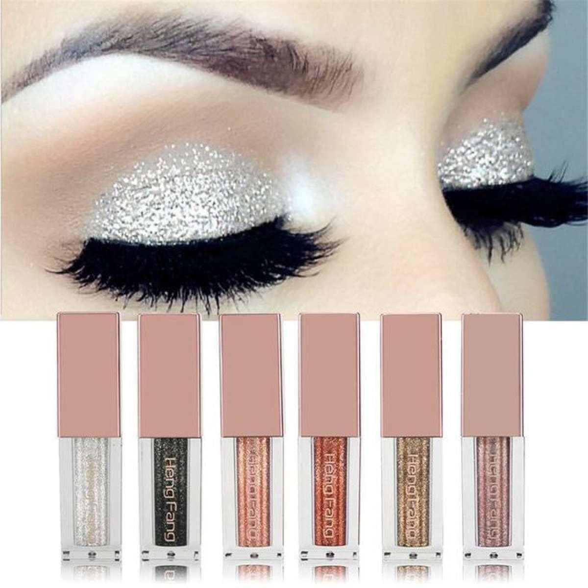 COSLUXE 6 pcs Glitter Liquid Eyeshadow Set, 6 Colors Metallic Glitter Shimmer Smokey Eye Looks Waterproof Long Lasting EyeShadow Makeup Kits (A) - Image 5