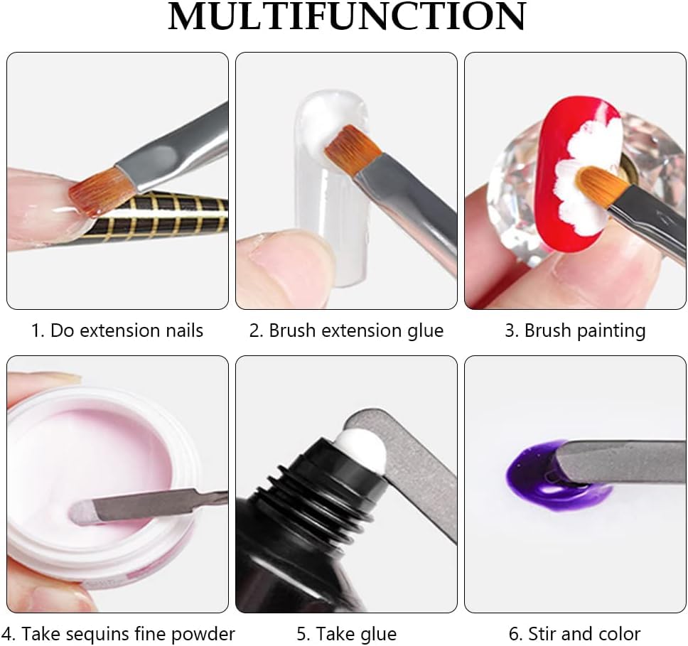 NAILWIND PolyGel Brush and Picker Brush tool for UV Poly Gel, Dual-Ended Poly gel Nail Brush & Picker, 2 in 1 Designs Poly gel Nail Brushes, Stainless Steel Gel Nail Brush Poly gel Slice Tool for Poly Gel UV Gel Acrylic Nails Extension 1- PCS - Image 6