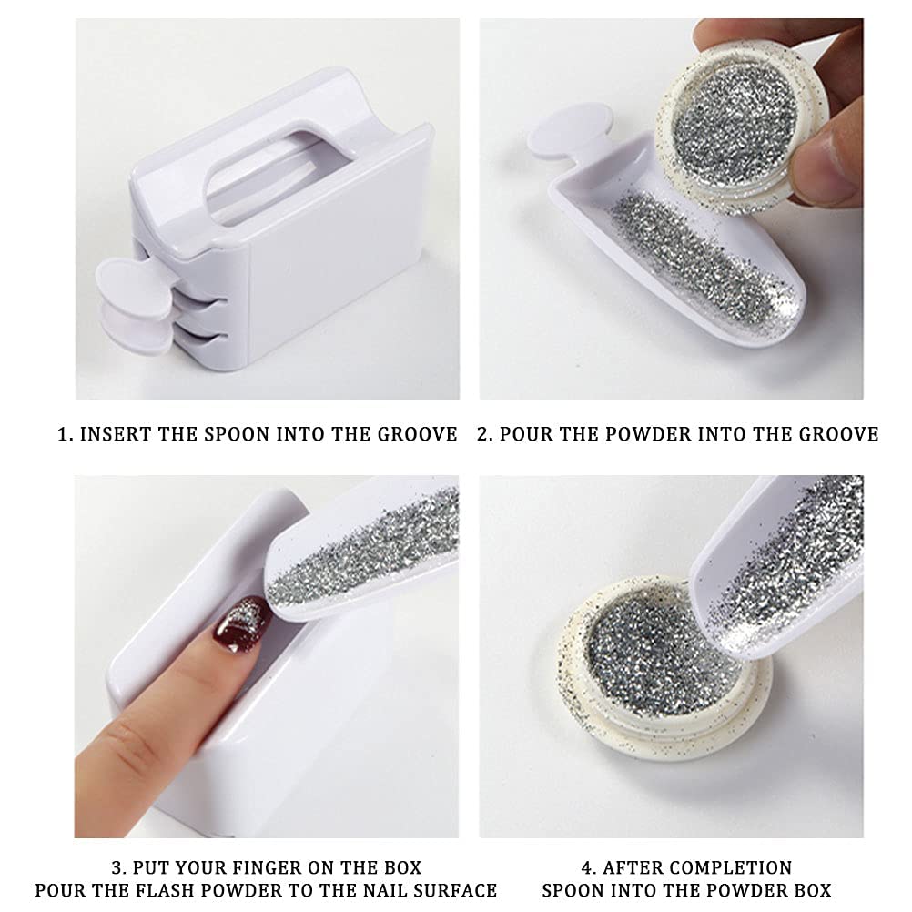 NAILWIND Powder Recycling Tray System with Scoop, Nail Dip Container Portable Dipping Powder Storage Box or Nail Art and Makeup Tool Nail - Image 8
