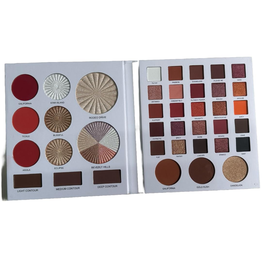 COSLUXE X Daroge 39 Color Book All In Makeup Palette, 25 Eyeshadow 5 Highlighter 3 Creamy Contour 3 Creamy Blush 3 Eyebrow Makeup Palette Memphis style Make up kit