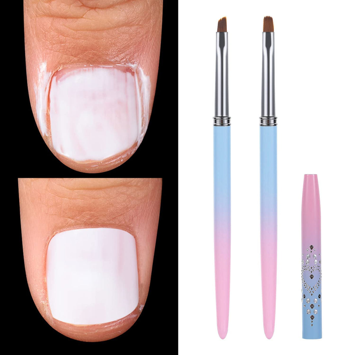 NAILWIND Nail Art Brushes,5 Pcs Round&Angled Nail Brushes for on the Cuticles, Nail Brush, Finger nail Brushes for Nail Art and Designs - Image 2