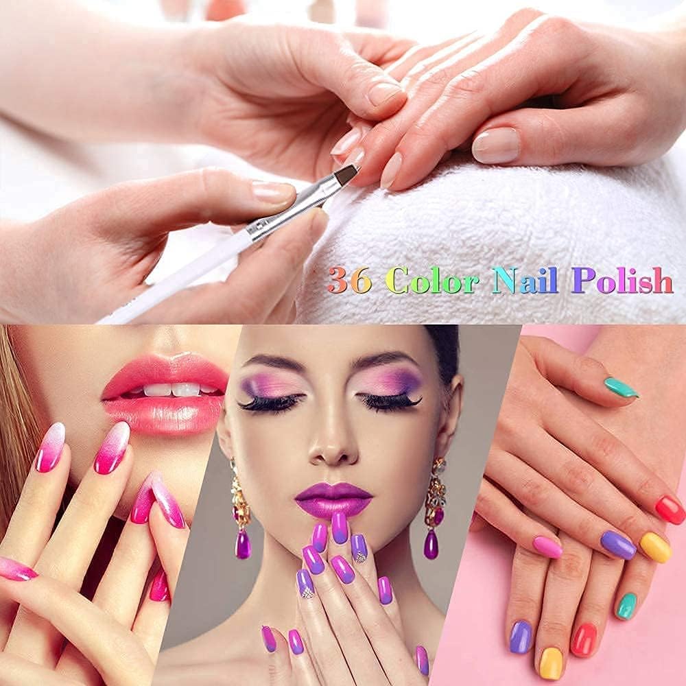 NAILWIND Gel Nail Polish, 36 Colors 8ML Nail Art Pigment Set Gel Polish Solid Glue Extension Gel With One Nail Brush One Nail File for Nail Art DIY Design - Image 6