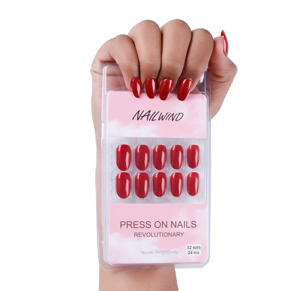 NAILWIND 24 Natural French Short False Nails Acrylic Full Cover Nails,Natural Fake Nails Delicate & Comfortable for Women and Girls (N19, 24 Count -Pack of 1) - Image 2
