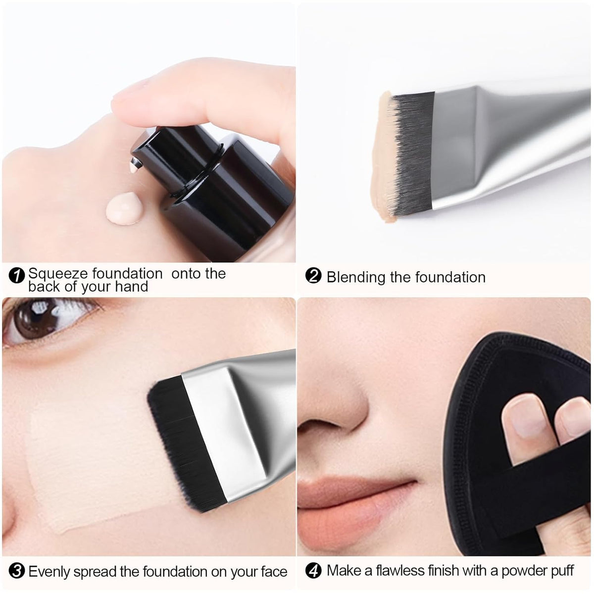 COSLUXE Flat Foundation Brush,Flat Head Foundation Brush for Liquid Makeup, Foundations' Brush Set for Liquid, Cream Foundations Concealer Brush Makeup Brushes (1 - Pcs) - Image 5