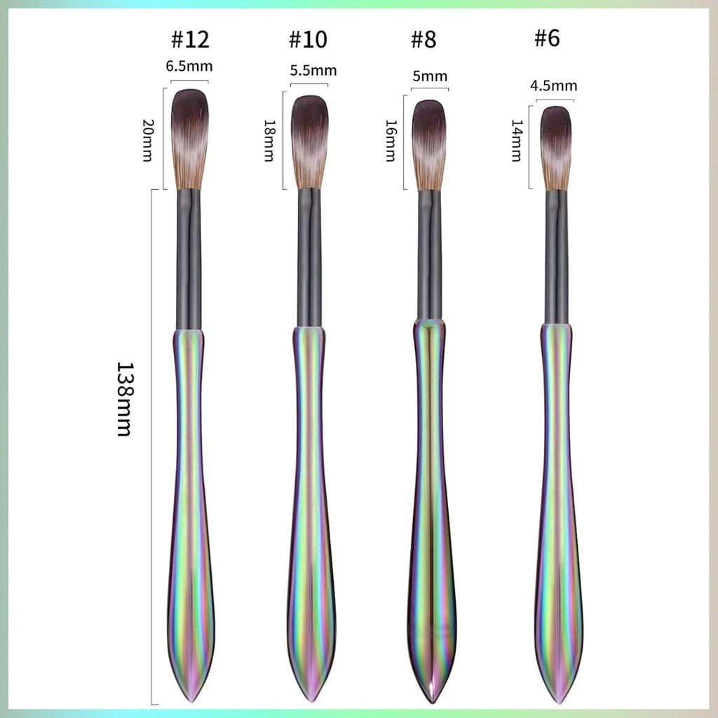 NAILWIND 4 Pcs Acrylic Nail Brush Set - Professional Size 6/8/10/12 Acrylic Brush Strong Durable Acrylics Nail Art Brushes - Brushes for Nails for Home DIY Salon - Image 6