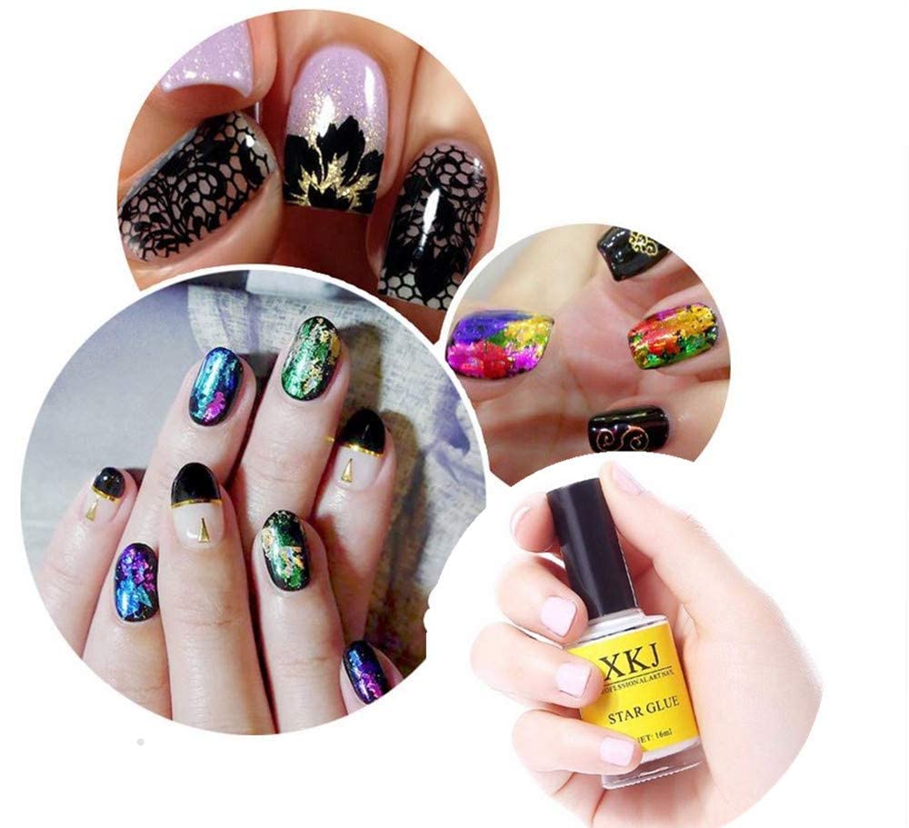 NAILWIND Nail Art Foil Glue Gel for Foil Stickers Star Glue, Nail Art Glue, for Foil Sticker Nail Transfer Tips Decorations Adhesive White 16 ML/Bottles 1 - Image 4