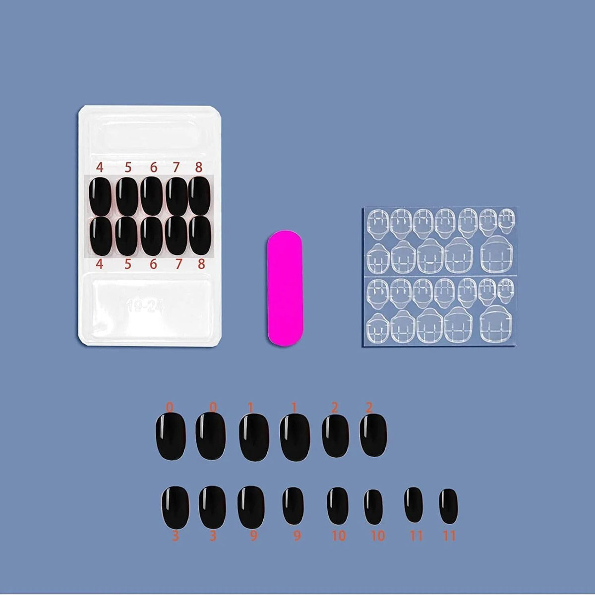 NAILWIND Press On Nails | Short Round Fake Nails, Reusable | 24 Pcs & 12 Sizes - Nail Kit | Nail Tips Natural Reusable Stick on Naill | False Nailway for Women Girls - Image 8