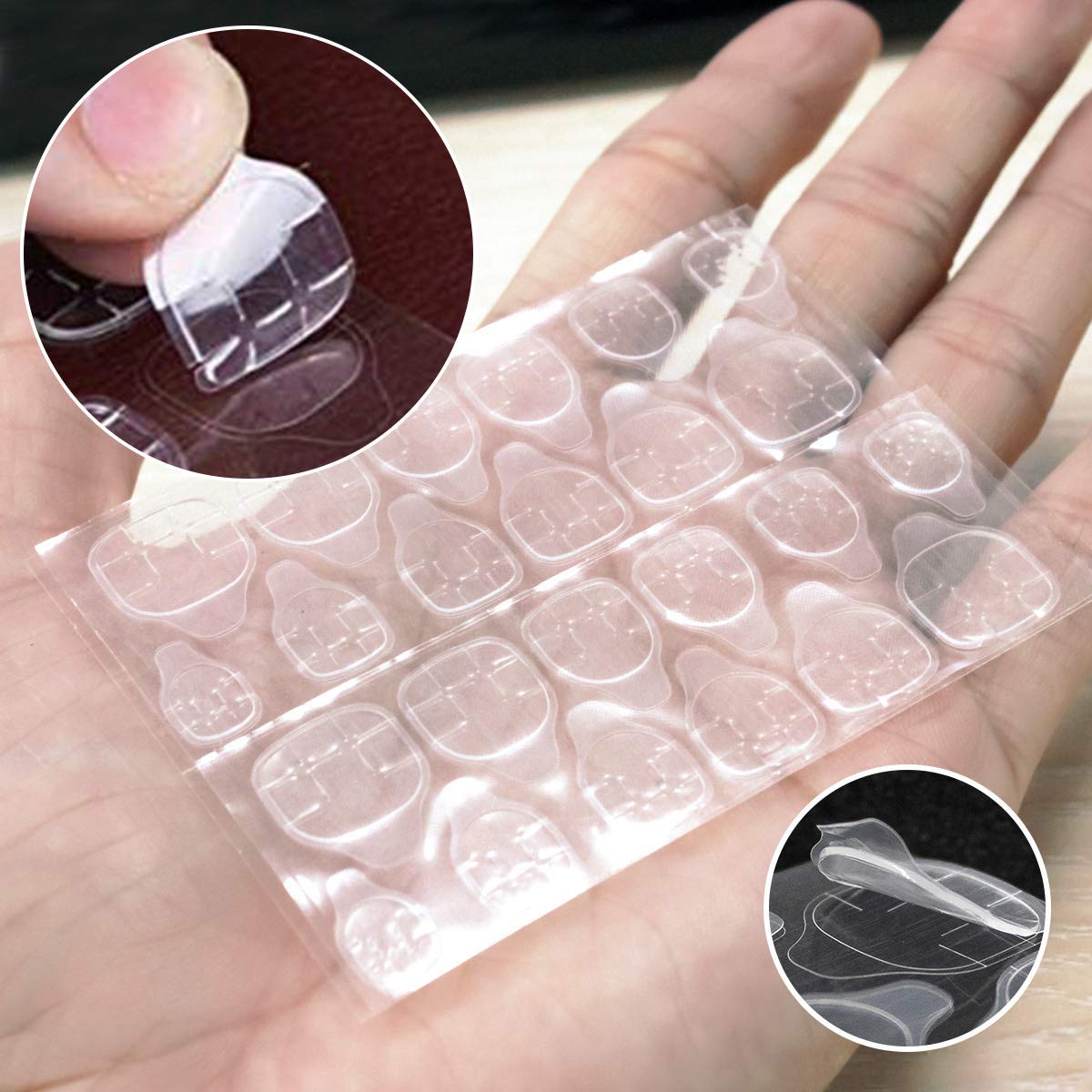 NAILWIND Transparent Double-side Glue Nail Sticker Adhesive Flexible Fake Nail Tips Adhesive Tabs Nail Glue for Women and Girls (3 - Sheets 72 - Pcs) - Image 4