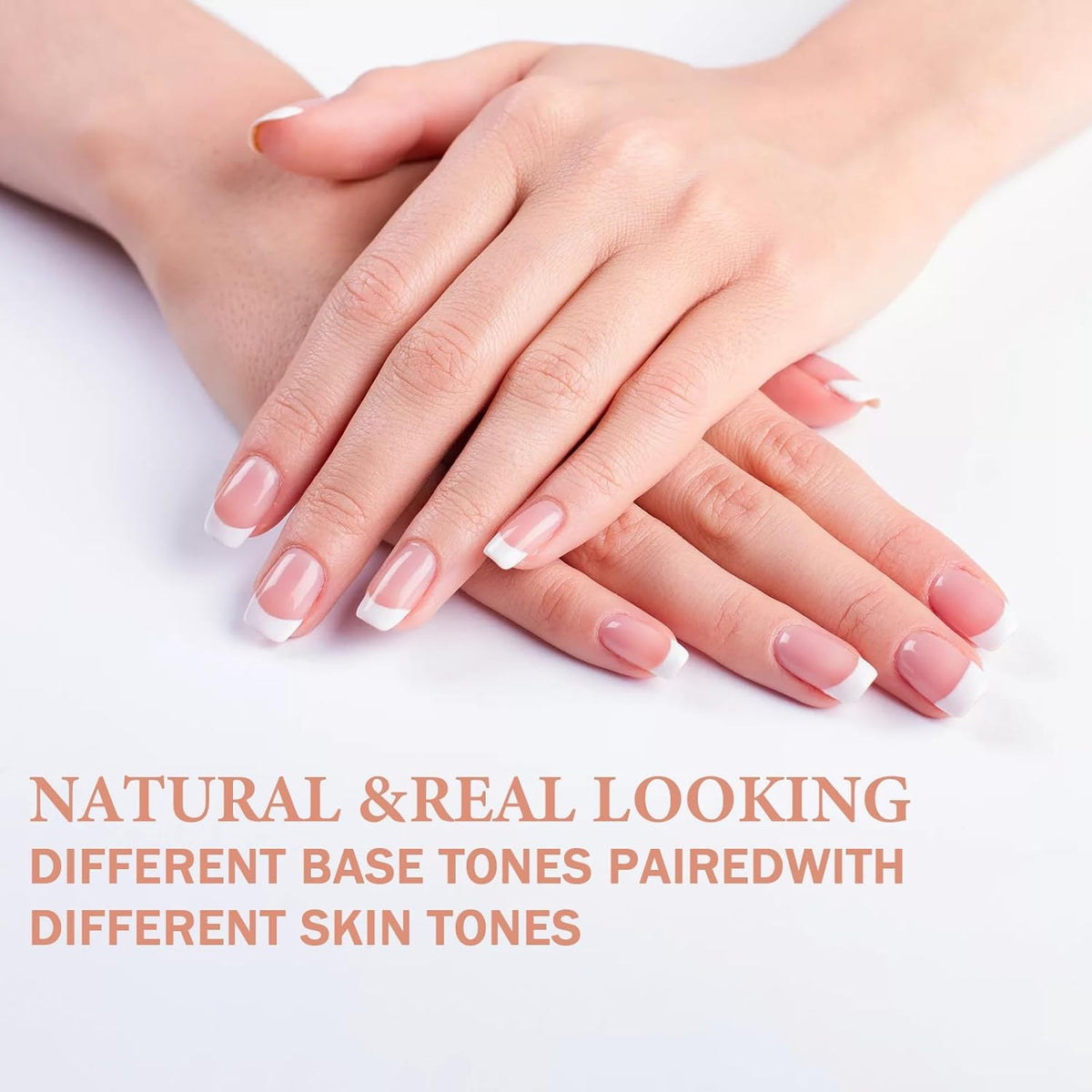 NAILWIND 9 Color Press On Nails Fake Nail 216 Pcs, French tip press-on nails, Press on Nail, Artificial Nail Extensions Combo in Multicoloured, Full Cover Glossy Nude False Acrylic Nails for Women Girls (05) - Image 5