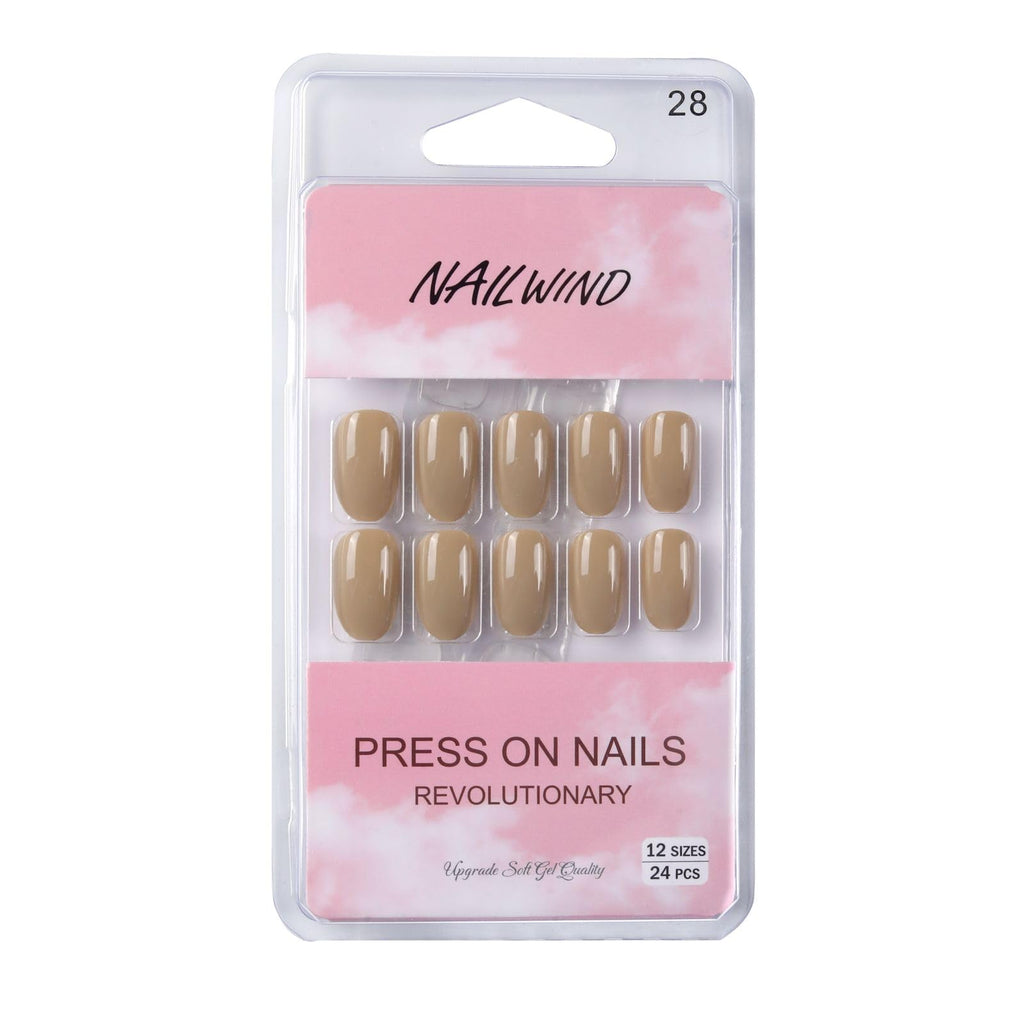 NAILWIND 24 Natural French Short False Nails Acrylic Full Cover Nails,Natural Fake Nails Delicate & Comfortable for Women and Girls (N28, 24 Count -Pack of 1) - Image 5