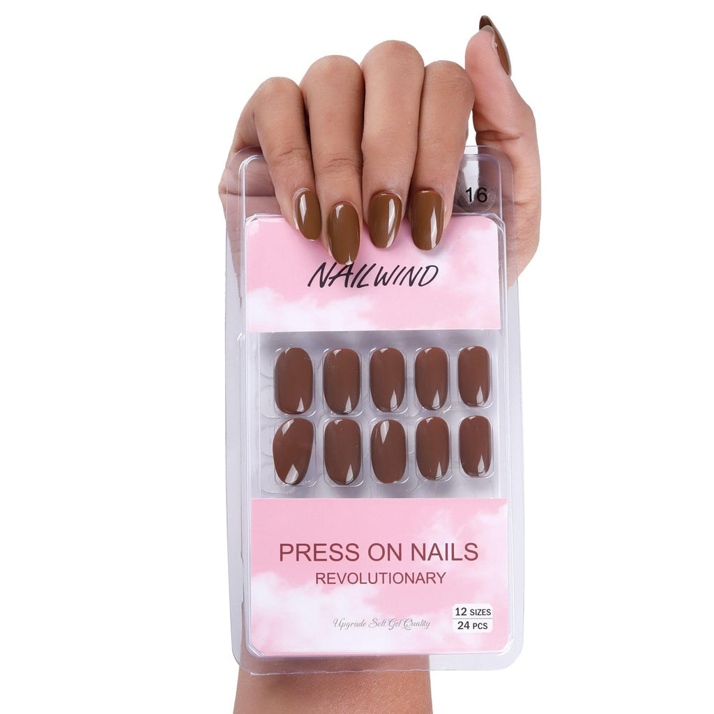 NAILWIND 24 Natural French Short False Nails Acrylic Full Cover Nails,Natural Fake Nails Delicate & Comfortable for Women and Girls (N16, 24 Count -Pack of 1) - Image 2