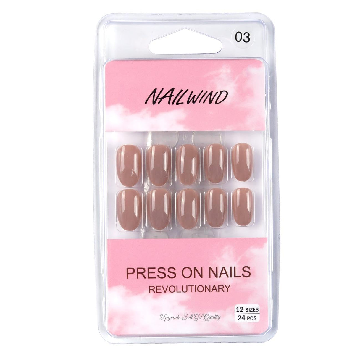 NAILWIND 24 Natural French Short False Nails Acrylic Full Cover Nails,Natural Fake Nails Delicate & Comfortable for Women and Girls (N03, 24 Count -Pack of 1) - Image 5