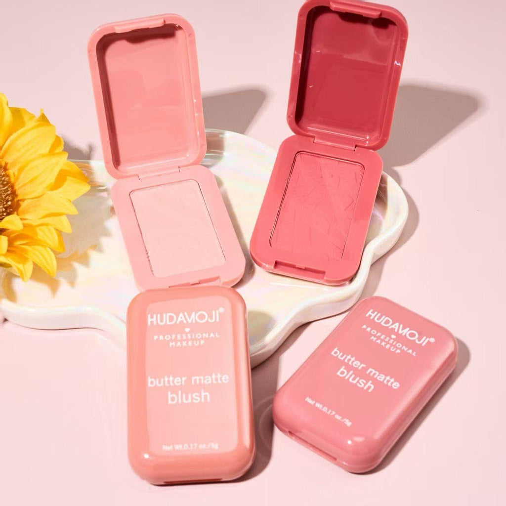 HUDAMOJI Matte Butter Blush Powder | Face Powder Blush for Long-lasting | High Color Rendering and Waterproof Makeup | Up to 12h Wear (01) - Image 8