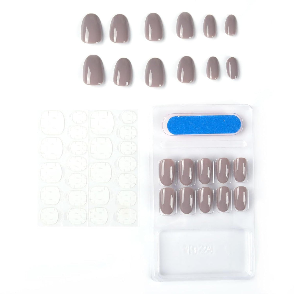 NAILWIND 24pcs Press on nails | Natural Short False Nails | Acrylic Full Cover Nails | Natural Fake Nails Delicate & Comfortable for Women and Girls (V-09) - Image 4