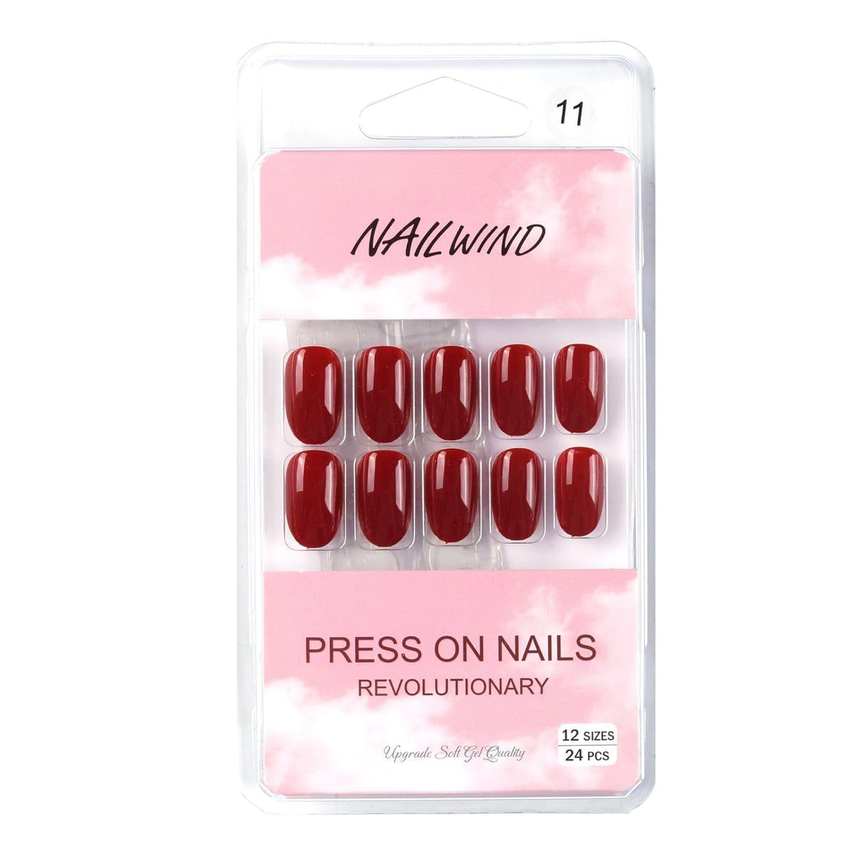 NAILWIND 24 Press on Nails | Natural French Short False Nails | Acrylic Full Cover Nails | Natural Fake Nails Delicate & Comfortable for Women and Girls (V-11)