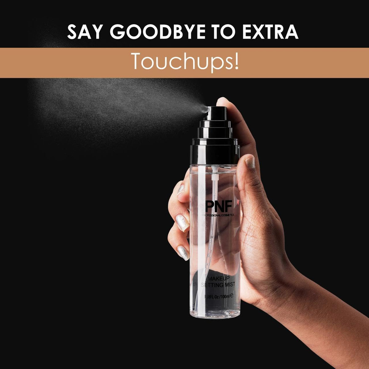 PNF PROFESSIONAL Makeup Setting Spray for Face, Long-lasting, 100ml | Heat-Resistant & Waterproof, 16 HR Wear, Oil-free, Natural Finish, - Image 4