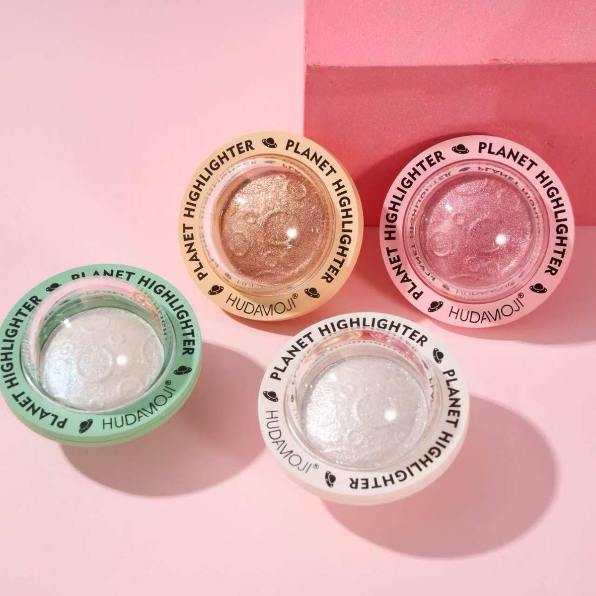 HUDAMOJI Planet Highlighter Collection, 4 Shimmering Shades, Cream Formula (white, 5g) - Image 6
