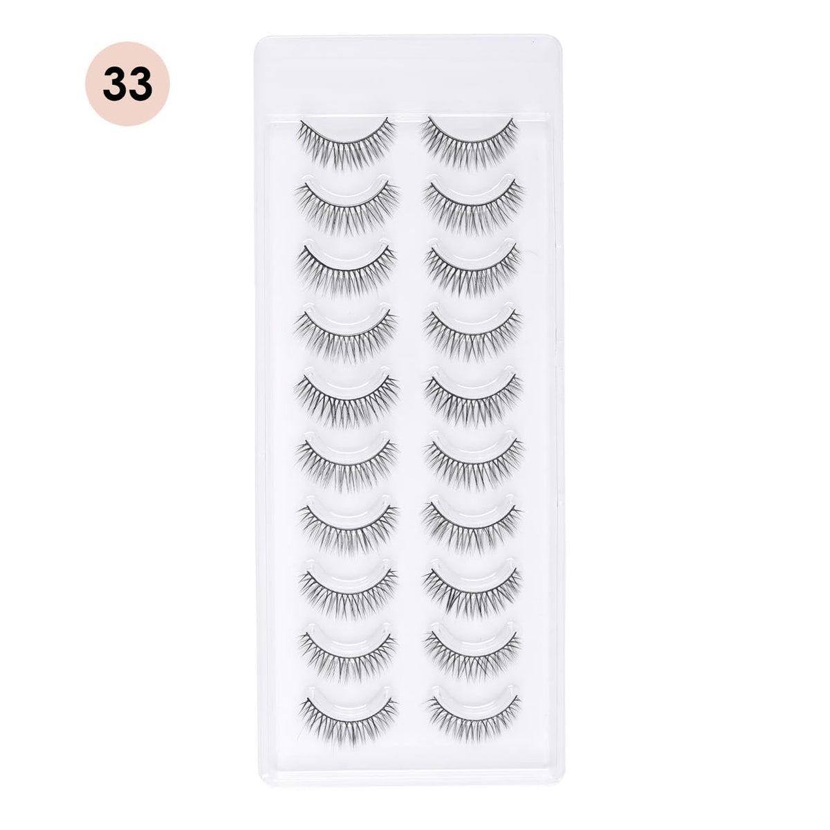 PNF PROFESSIONAL False Eyelashes | Natural & Soft - Reusable | Handmade 3D Eyelashes | Pack 10 Pairs of 1 box (33) - Image 2