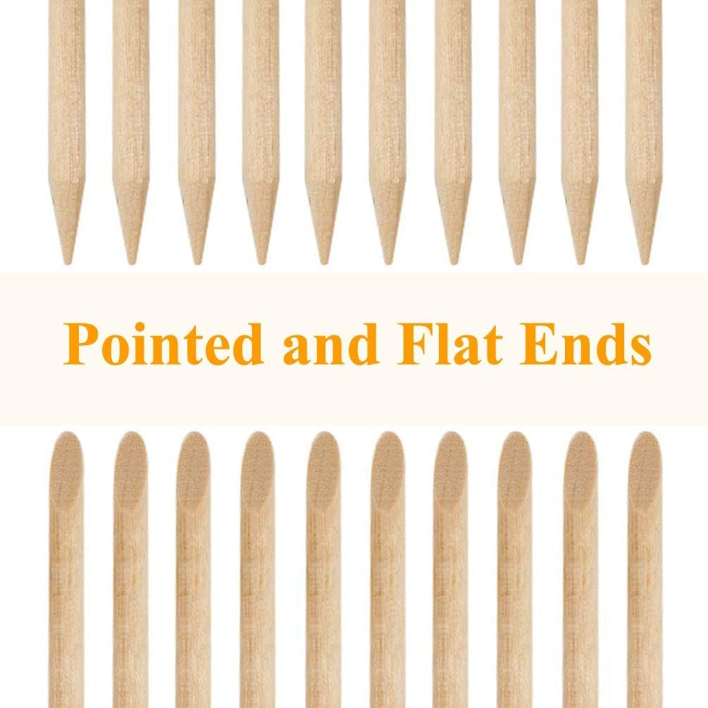 100 PCS Orange Wooden Sticks, Double-End Wood Cuticle Pusher Nail Art Manicure Pedicure Tools - Image 7