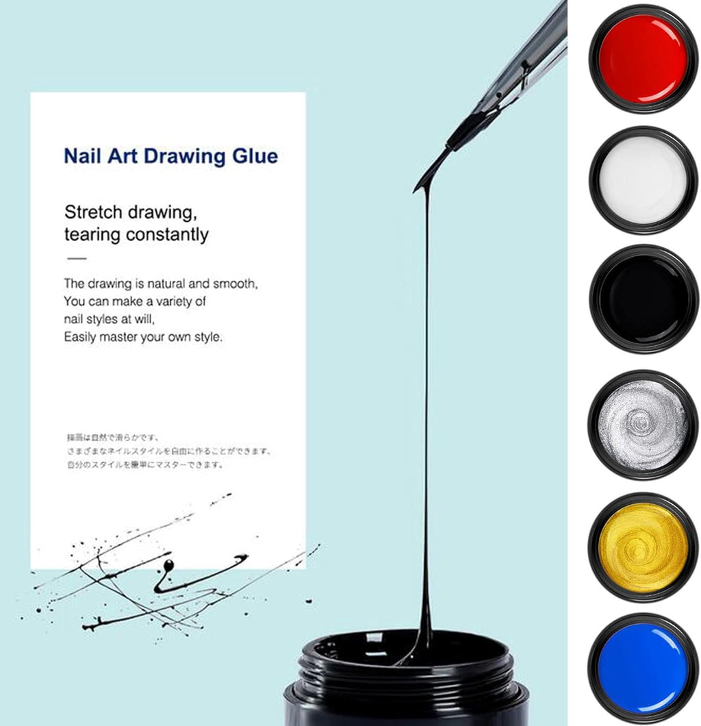 NAILWIND Spider Gel for Nail Art, Painting Elastic Drawing Spider Gel Soak off UV LED Gel Polish, Nail Art DIY Gel Paint Design Point To Line Drawing And Painting (silver, 5g) - Image 2