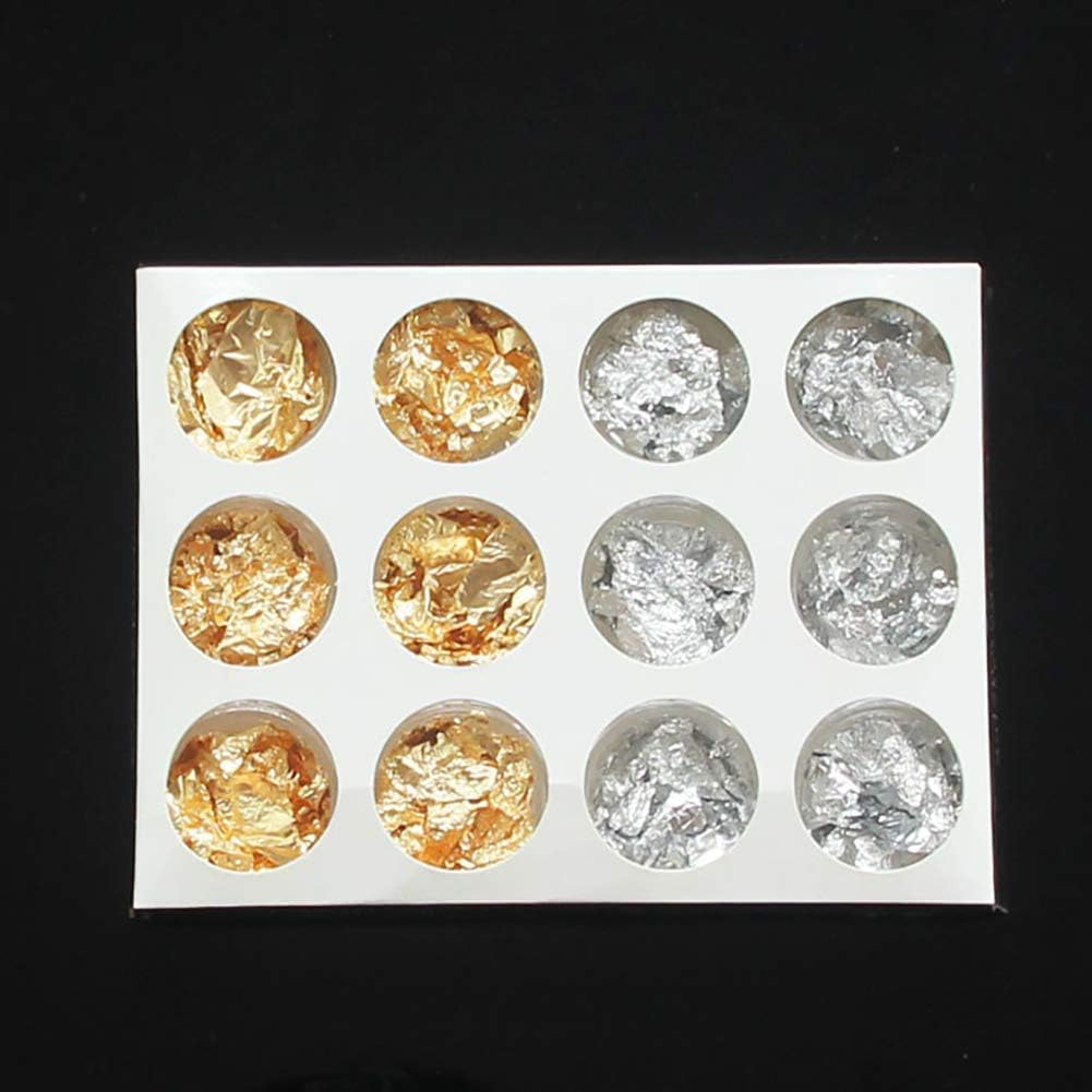 NAILWIND Foil Nail Art Set, Foil Flakes for Resin Art Nail Accessories for Foil Transfer, Decoration, Flake and Mirror Effect - Multicolors Silver,Gold,Copper - Image 5