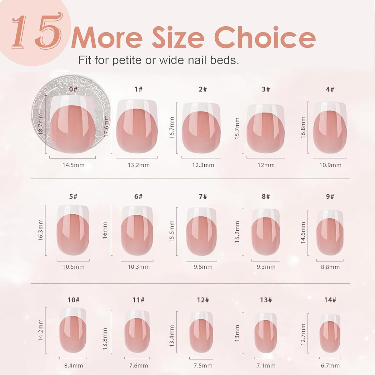 NAILWIND 9 Color Press On Nails Fake Nail 216 Pcs, French tip press-on nails, Press on Nail, Artificial Nail Extensions Combo in Multicoloured, Full Cover Glossy Nude False Acrylic Nails for Women Girls (03) - Image 6