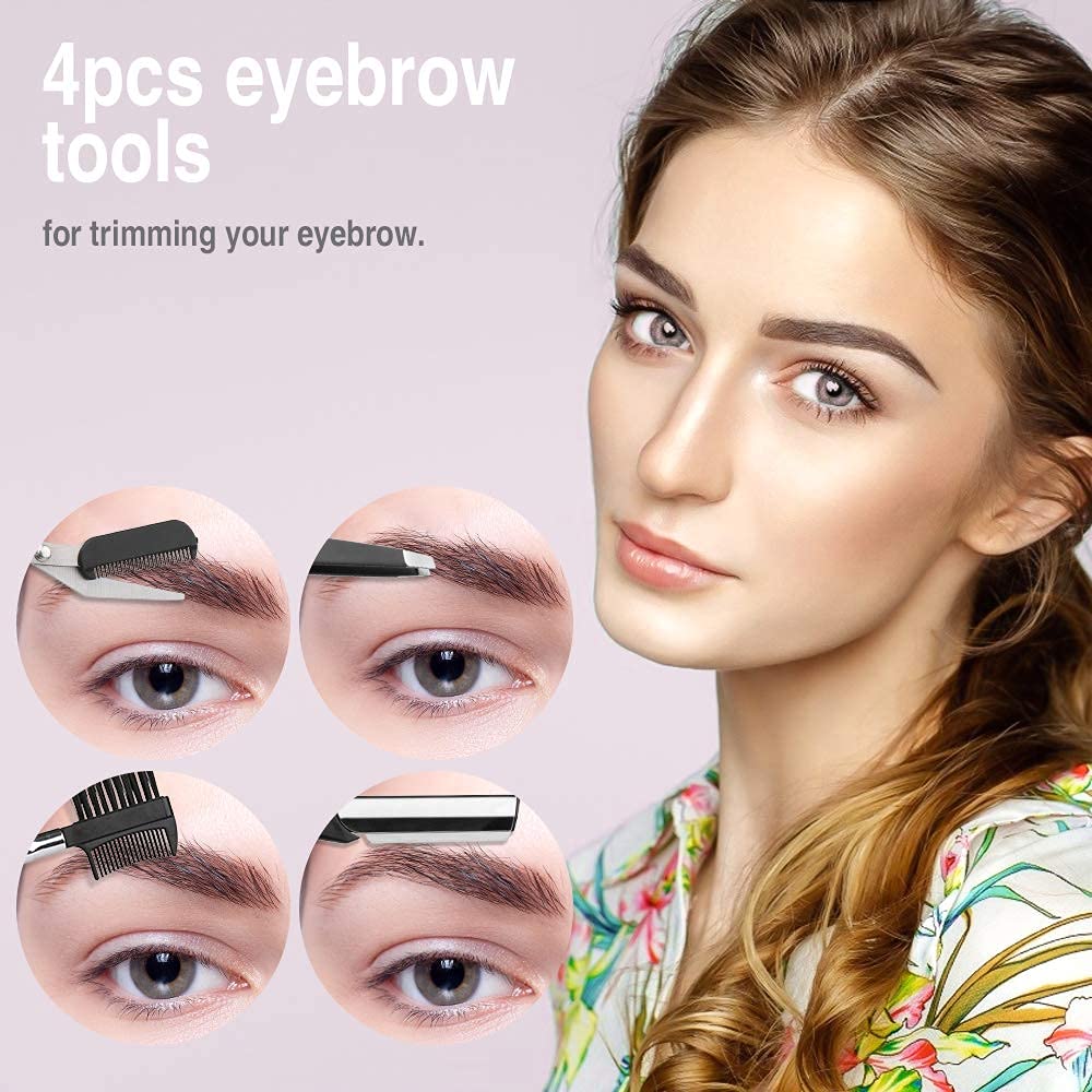 COSLUXE 5 Pcs Eyebrow Trimming Kit | Eyebrow Grooming Set | Tweezers | Scissors | Eyebrow Razor and Eyelash Applicator for Women and girls - Image 3