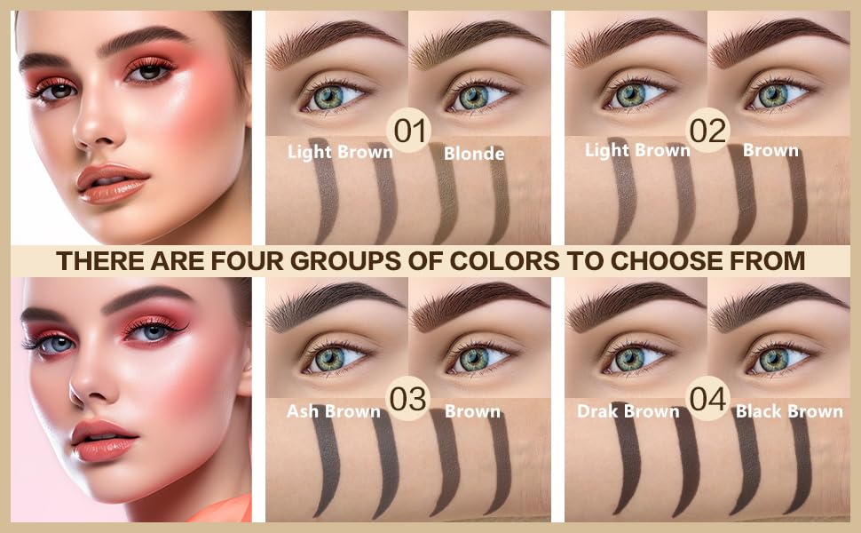 COSLUXE UCANBE 25 Eyebrow Stamp Stencil Kit With Dual-Color Eyebrow Stamp Pomade, Reusable Eyebrow Stencils,Finising Powder,Brush,Eyebrow Razor,Zipper Pouch,Waterproof Eye Brow (01-Blonde+Light Brown) - Image 9