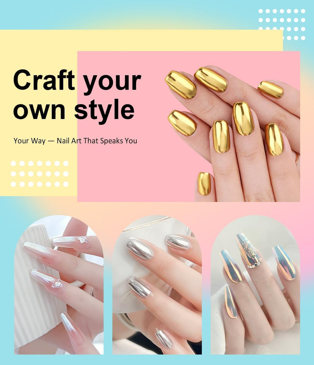 NAILWIND Chrome Nail Powder | Mirror Effect Chrome Powder for Nails Glitter Long Lasting | Pearl Aurora Mermaid Nail Powder | Holo Pigment Nail Art DIY Design Decorattion (WHITE, 4 PCS) - Image 2