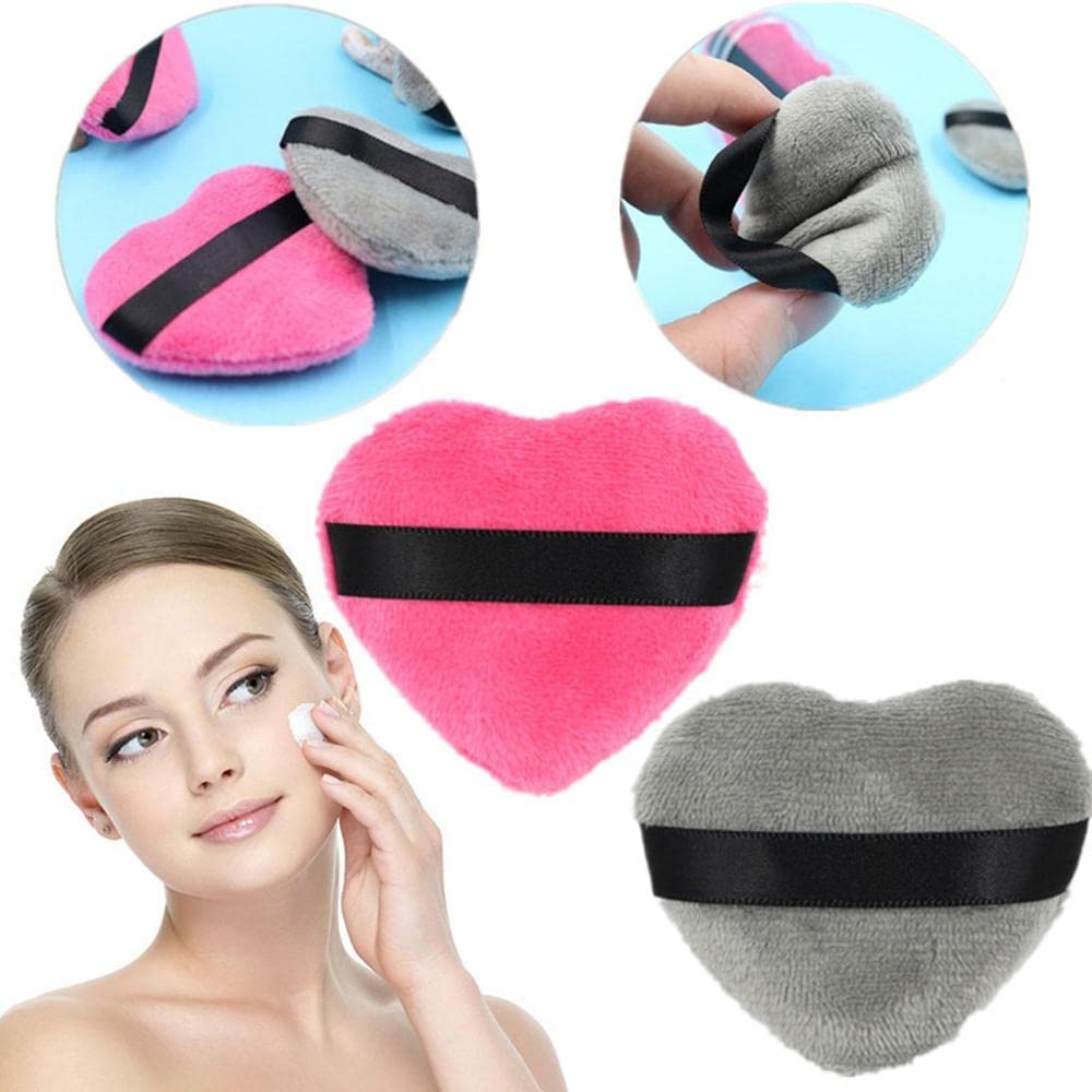 COSLUXE Makeup Blendiful Puffs,Large Face Powder Puffs Cotton Velour Tear Drop Shape and Love Shape Puff,Makeup Tool Beauty Sponges Blender (Peach Heart - Big, PACK OF 1 PCS) - Image 6
