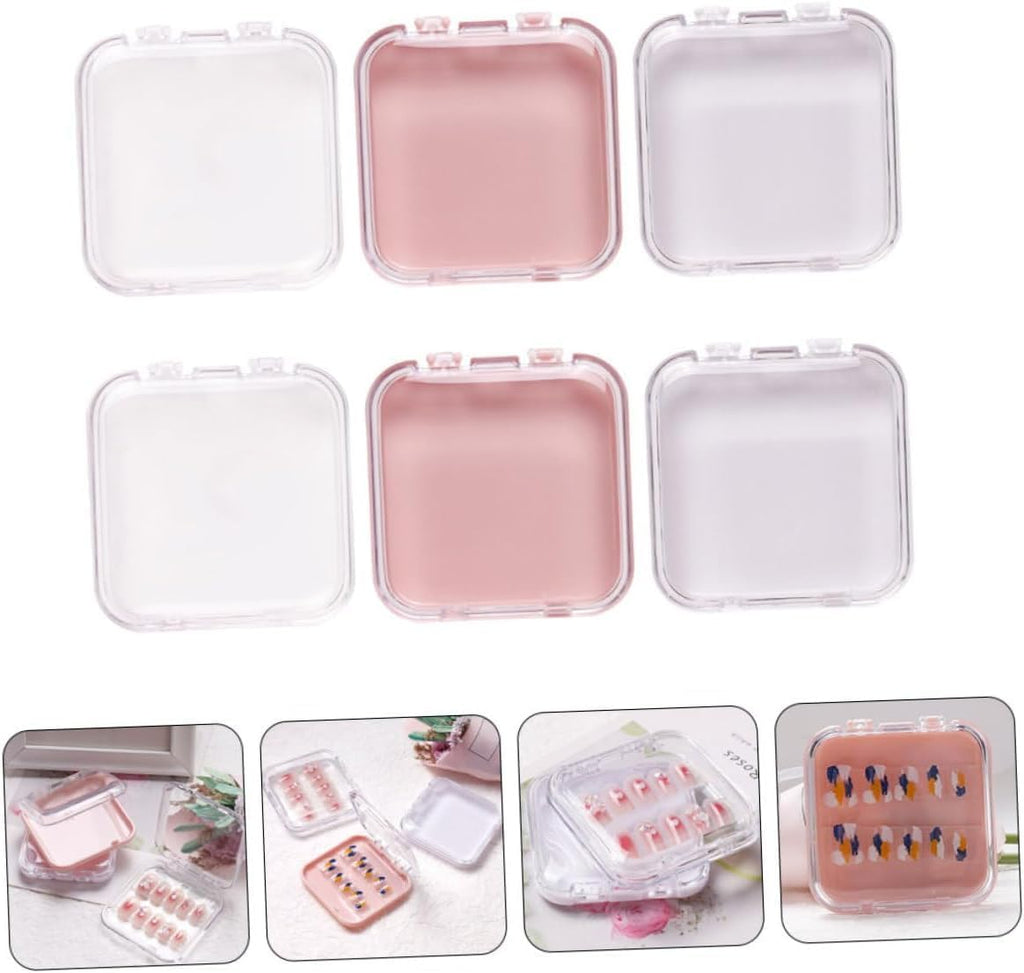 NAILWIND 6pcs Press on Nail Storage Box | Nails box Display Storage Container | Transparent Nail Packaging Boxes | Organizer Case | Press On Nail Packaging Box | for Salon Home Nail Storage Supplies