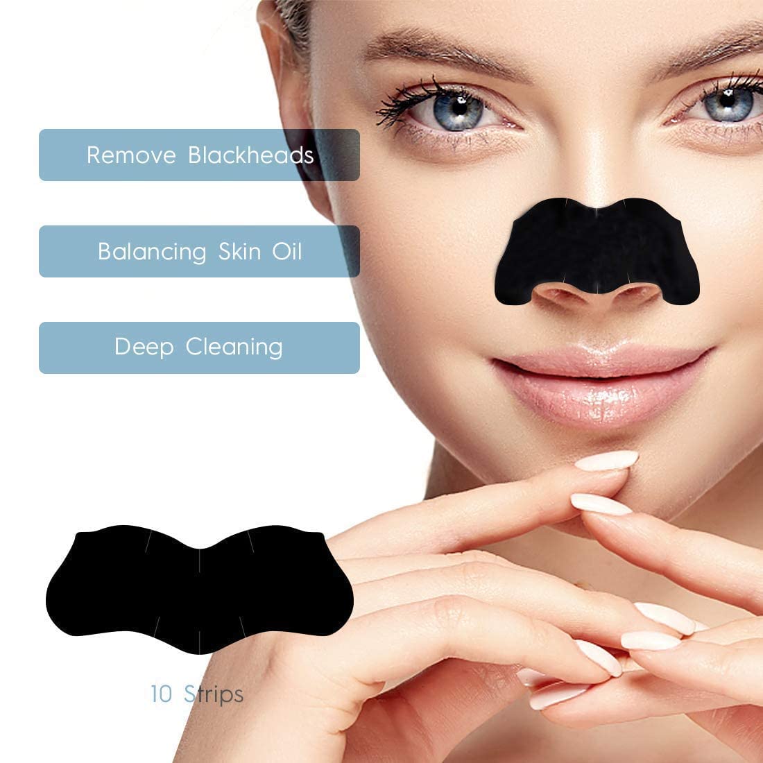 Nose Strips,Pore Strips for Blackheads,Vitamin C Nose Strip With Hazel Extracts Observes Dirt And Oil - for MEN & WOMEN 10 Strips in Pack of 1 - Image 6
