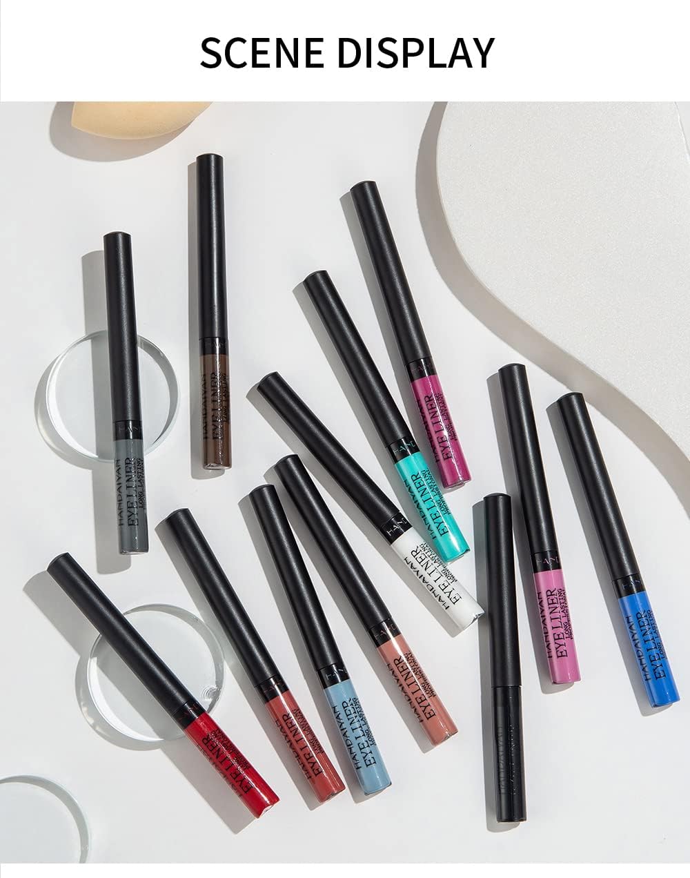 My Colors Colorful Liquid Eyeliner Set, 12 Colors Matte Neon Eyeliner Pencil Pigmented Waterproof Smudgeproof Long Lasting Gel Eye Liner Eye Makeup Gift Kit For Women (B, 12 Pcs),Multi-Coloured - Image 6