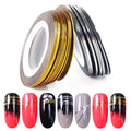 NAILWIND Nail Art Tip Sticker, Nail Art Tape Line, Nail Striping Tape Line, Foil Nail Tape for Nails Art Decoration Sticker 10 PCS, Silver