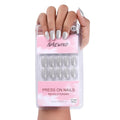 NAILWIND 24pcs Press on Nails | Natural Short False Nails Acrylic Full Cover Nails | Natural Fake Nails Delicate & Comfortable for Women and Girls (V-43)