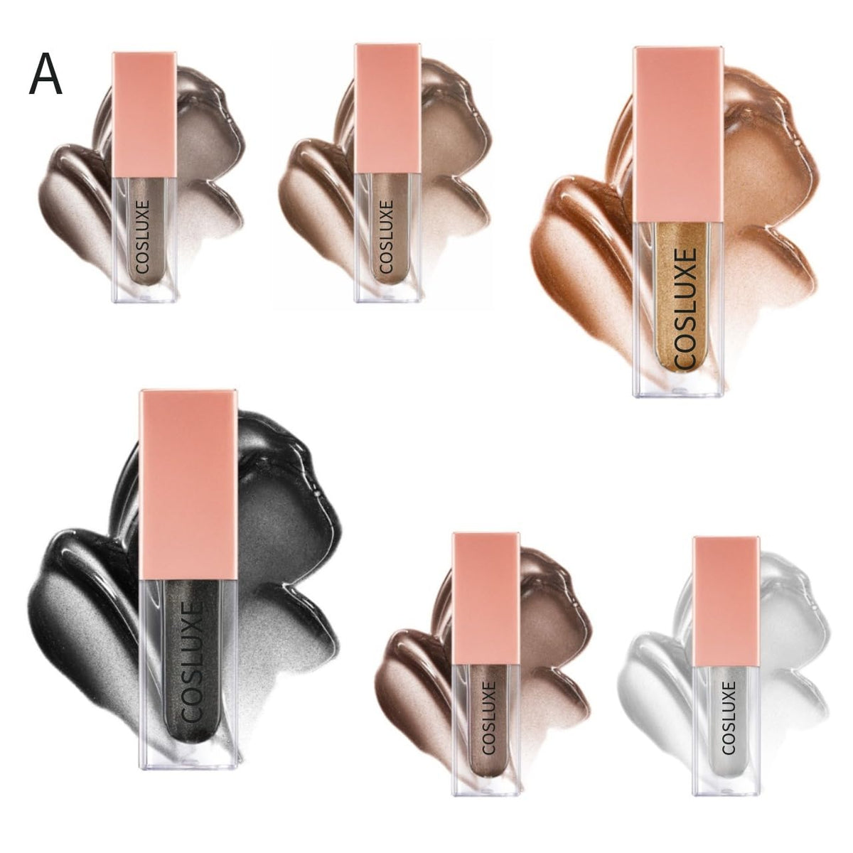 COSLUXE 6 pcs Glitter Liquid Eyeshadow Set, 6 Colors Metallic Glitter Shimmer Smokey Eye Looks Waterproof Long Lasting EyeShadow Makeup Kits (A) - Image 2
