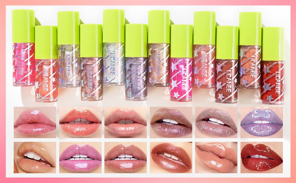 COSLUXE UCANBE 3 Color Hydrating Lip Glow Oil - Natural Plumping Lip Oil,Luxurious Non-Sticky Mositurizing Lip Top Gloss for All-Day Wear and Comfort (02- Pink/Crystal/Mermaid) - Image 5