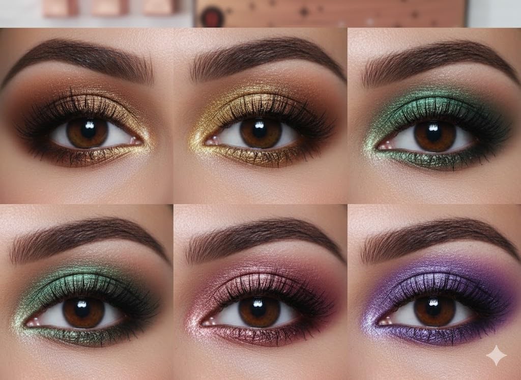 COSLUXE 6 pcs Glitter Liquid Eyeshadow Set, 6 Colors Metallic Glitter Shimmer Smokey Eye Looks Waterproof Long Lasting EyeShadow Makeup Kits (B) - Image 4