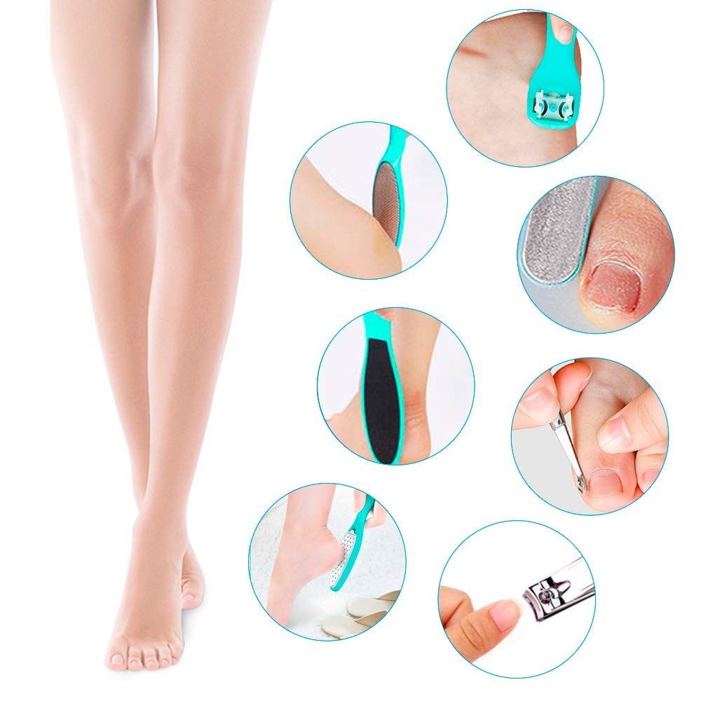 NAILWIND foot scrubber for dead skin, Manicure and Pedicure Tools for Feet - 8 in 1 Pedicure Kit | foot callus remover scrubber set, Foot Scraper, Foot File, Pitchfork, Filer for Nail Repair - 1 Set - Image 6